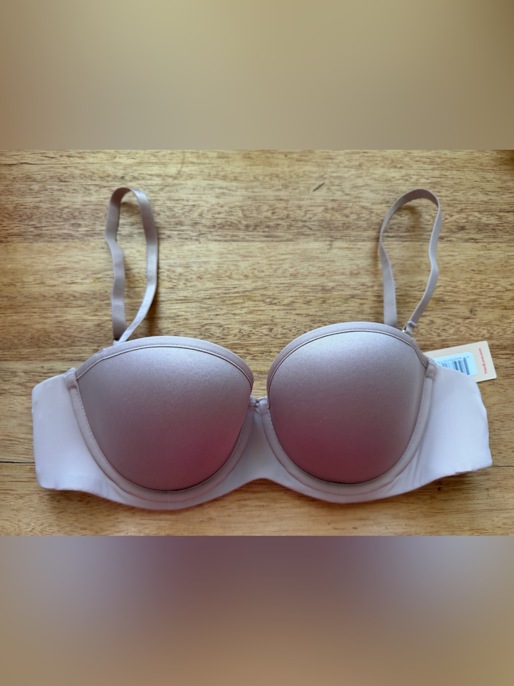 ThirdLove Light Beige Strapless Push-Up Bra with Removable Straps